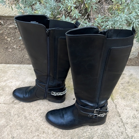 Unisa Women's Unteylor Black Faux Leather Moto Wide Calf Boot Size 8 - Picture 4 of 10